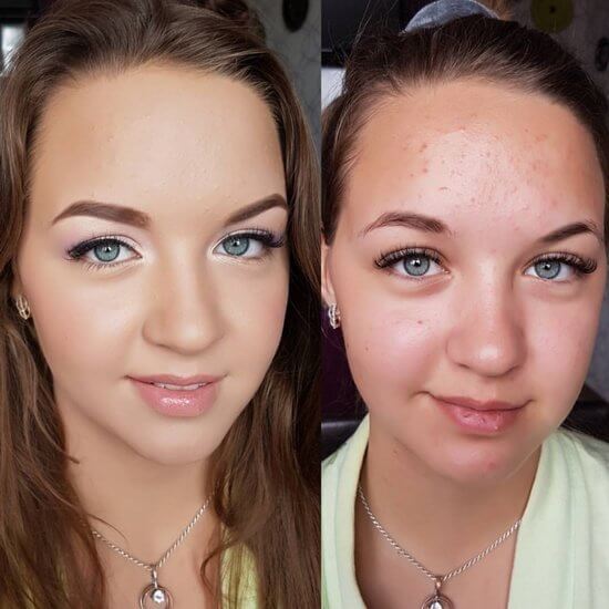 Естественный макияж до и после фото