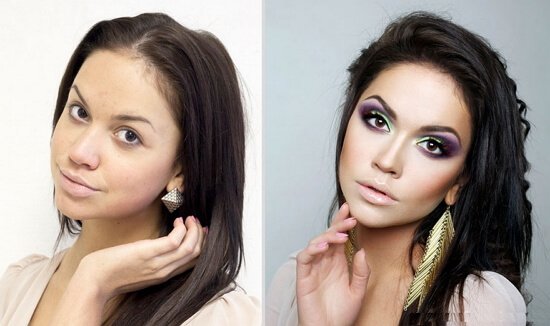 чудеса макияжа фото до и после