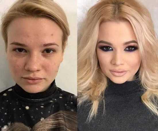 женщины до макияжа и после фото