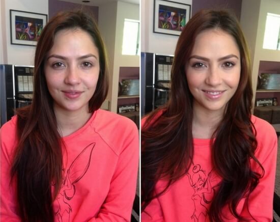 лица до и после макияжа фото