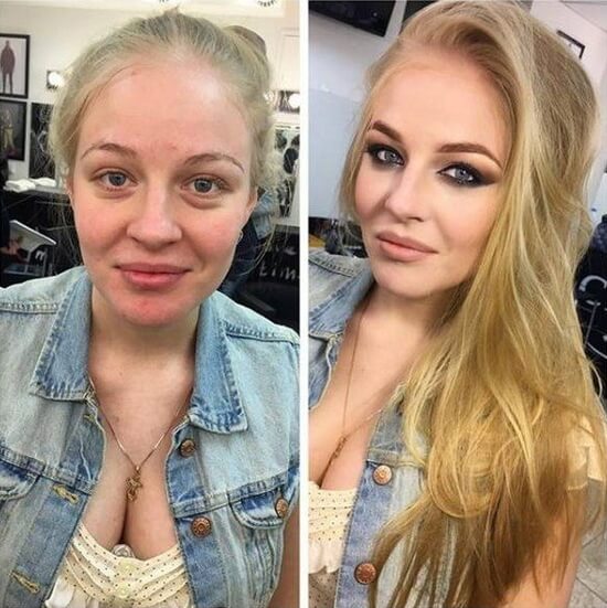 женщины до макияжа и после фото