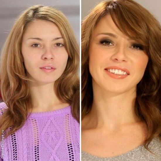 до и после макияжа фото девушек