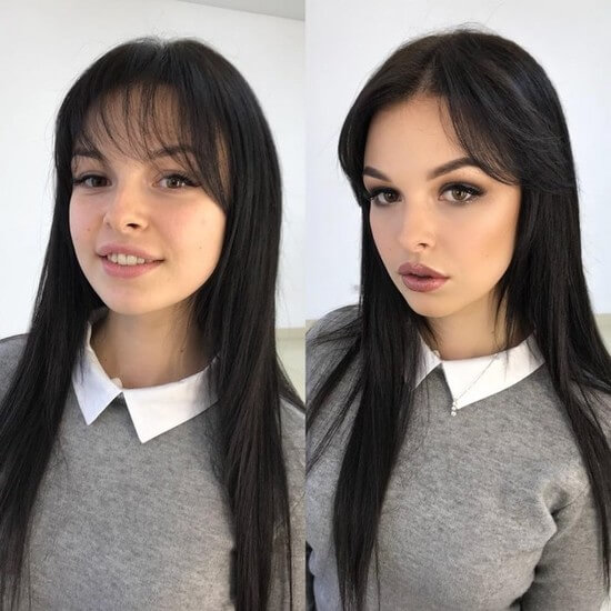 лица до и после макияжа фото