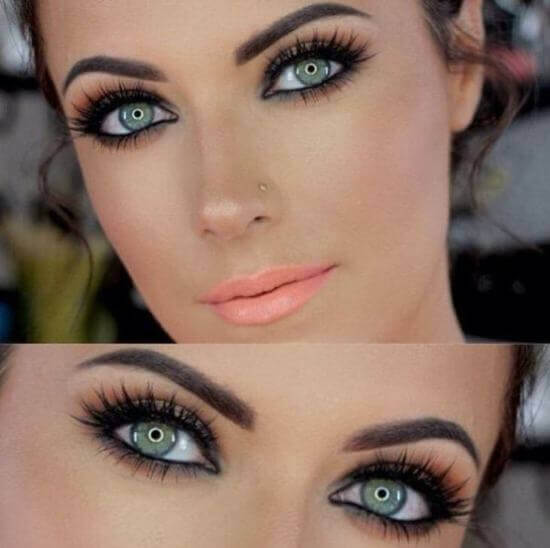 Вечерний макияж для зелёных глаз фото