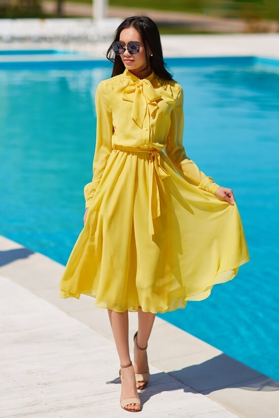 жёлтое платье фото