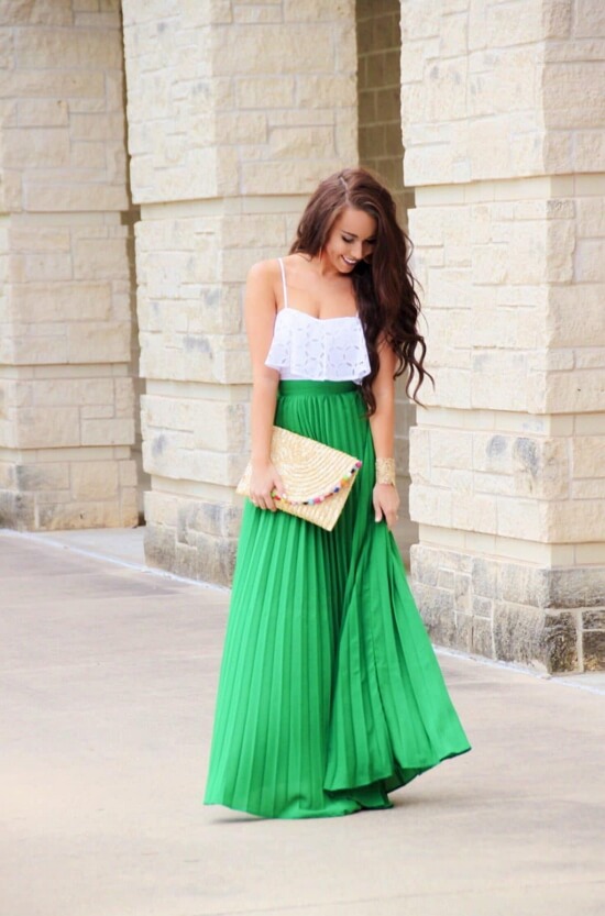 Зеленая юбка с чем носить летом