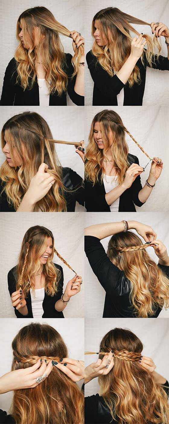 Прическа с косой на длинные волосы